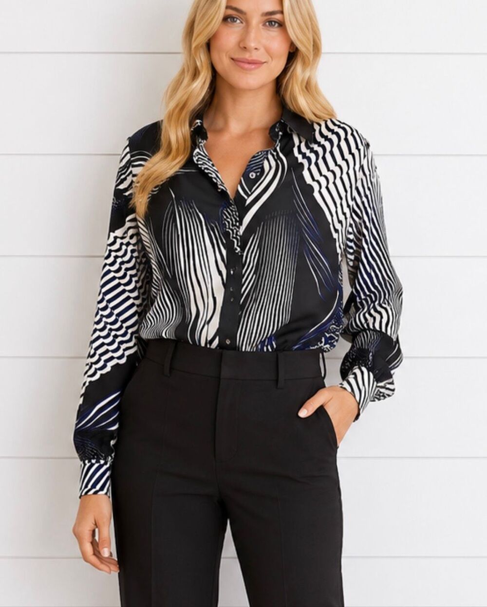 Express NWT abstract printed blouse bodysuit size s